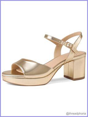 Platform Heels Low Chunky Block Heeled Sandals Buckle Ankle Strap Open Toe